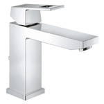 GROHE Eurocube waterbesparende wastafelkraan medium met waste 28mm met temperatuurbegrenzer chroom 0442041