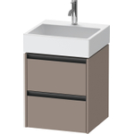 Duravit Ketho 2 wastafelonderbouwkast - 2 laden - 48.4x46x54.9cm - grepen antraciet - basalt mat SW772199