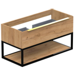 Thebalux Type onderbouwkast 100x45x50cm opbouwgreep messing 1 softclose lades standaard greep MDF/spaanderplaat/metaal nebraska eiken SW769226