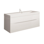 Crosswater Glide II Wastafelonderkast - 100x45x52cm - 2 lades - greeploos - Wit glans SW487212