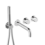 Hotbath Ace Afbouwdeel - voor inbouwthermostaat - 2-weg - stop omstel - uitloop - handdouche - doucheslang - Chroom SW1117688