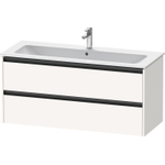 Duravit Ketho 2 wastafelonderbouwkast met 2 laden voor enkele wastafel 121x48x55cm met grepen antraciet wit supermat SW772744
