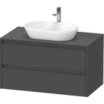 Duravit Ketho 2 wastafelonderbouwkast incl. consoleplaat met 2 laden 100x55x56.8cm met handgrepen antraciet grafiet mat SW772978