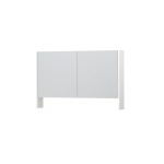 INK SPK3 Spiegelkast - 120x14x74cm - 2 deuren - dubbelzijdige Spiegel - open planchet - schakelaar en stopcontact - MDF lak wit hoogglans SW439930