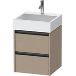 Duravit Ketho 2 wastafelonderbouwkast - 2 laden - 48.4x46x54.9cm - grepen antraciet - Linnen mat SW773088