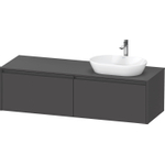 Duravit Ketho 2 wastafelonderbouwkast incl. consoleplaat met 2 laden voor waskom rechts 160x55x45.9cm met handgrepen antraciet grafiet mat SW772981