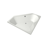 Xenz Cyprus hoekbad - 145x145cm - met overloop - zonder afvoer - Hoekopstelling links of rechts - Acryl Edelweiss mat SW103535