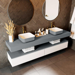 Mondiaz TOP 46 Vrijhangend Topblad - 200x46x12cm - geschikt voor waskom - Solid surface - Plata SW1022526