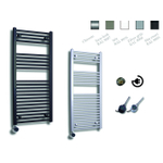 Sanicare Elektrische Design Radiator - 111.8 x 60 cm - 730 Watt - thermostaat chroom linksonder - inox look SW890906