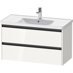 Duravit Ketho 2 wastafelonderbouwkast met 2 laden 98.4x45.5x54.9cm met grepen antraciet hoogglans wit SW772327