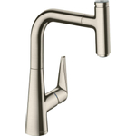 Hansgrohe Talis Select S keukenkraan 220 met uittrekbare handdouche en 150° draaibare uitloop RVS look SW95070