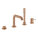 GROHE Essence New afbouwdeel voor 4-gats badrandcombinatie met omstel incl. baduitloop, handdouche en doucheslang 200cm brushed warm sunset SW98803