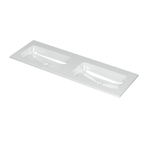 INK Aspekt wastafel - 140x45x1.5cm - 2 wasbakken - 0 kraangaten - porselein wit glans SW439544