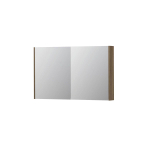 INK SPK2 Spiegelkast - 120x14x74cm - 2 deuren - dubbelzijdige Spiegel - schakelaar en stopcontact - MFC Zuiver eiken SW440344