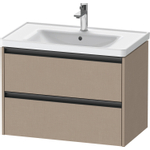 Duravit Ketho 2 wastafelonderbouwkast met 2 laden 78.4x45.5x54.9cm met grepen antraciet Linnen mat SW772075