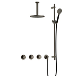 Hotbath Cobber IBS70 Regendoucheset inbouw - 15cm plafondarm - 20cm ronde hoofddouche - 3 standen handdouche - glijstang - verouderd ijzer SW677631