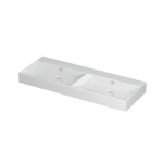 INK Unlimited wastafel - 120x45x11cm - 2 wasbakken - 0 kraangaten - porselein wit glans SB0202091