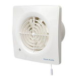 Vent-Axia Supra 100 HT badkamerventilator met vochtsensor met timer met trekkoord 97 m3/h Wit SW722335