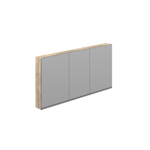 Thebalux spiegelkast model D met zeefdrukrand onderzijde 1x 90x70 en 1x 50x70 3x deur L/R/R draaiend 2x legplank schakelaar/stopcontact inclusief indirecte LED onderzijde exclusief opbouwlamp SW787363