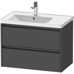 Duravit Ketho 2 wastafelonderbouwkast met 2 laden voor waskom links 78.4x45.5x54.9cm met grepen antraciet grafiet mat SW773007
