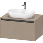 Duravit Ketho 2 wastafelonderbouwkast incl. consoleplaat met 1 lade 80x55x45.9cm met handgreep antraciet Linnen mat SW773041