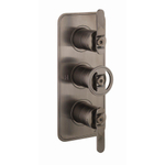 Crosswater Union douchekraan - 3 handgrepen - hendel - met inbouwdeel - verticaal - zwart chroom SW969816