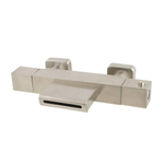 Wiesbaden Rombo thermostatische badmengkraan waterval geborsteld staal SW440380