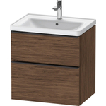 Duravit D-Neo wastafelonderkast 63.4x62.5x45.2cm 2 lades Noten (donker) Mat SW641106