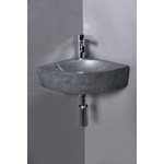 Forzalaqua Turino hoekftontein 30x30x10cm 1 kraangat zonder kraan natuursteen Graniet gezoet SW230745