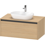 Duravit Ketho 2 wastafelonderbouwkast incl. consoleplaat met 1 lade 100x55x45.9cm met handgreep antraciet natuur eiken mat SW772062