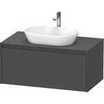 Duravit Ketho 2 wastafelonderbouwkast incl. consoleplaat met 1 lade 100x55x45.9cm met handgreep antraciet grafiet mat SW771903