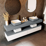 Mondiaz TOP 23 Vrijhangend Topblad - 190x23.5x12cm - geschikt voor waskom - Solid surface - Plata SW1023185