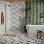 Crosswater Asura zijpaneel voor schuifdeur - 90cm - geborsteld rvs SW1176675