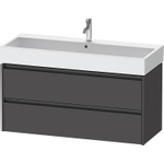 Duravit Ketho 2 wastafelonderbouwkast met 2 laden voor enkele wastafel 118.4x46x54.9cm met grepen antraciet grafiet mat SW773144