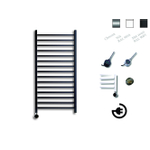 Sanicare Qubic Elektrische Design Radiator - 126.4 x 60 cm - 773 Watt - thermostaat zwart linksonder - mat zwart SW890941