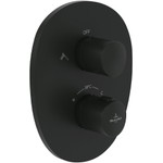 Villeroy & Boch Antao Inbouwthermostaat met tweeweg stopkraan - mat zwart SW974310