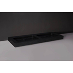 Forzalaqua Palermo Doppio wastafel 140.5x51.5x9cm Rechthoek 0 kraangaten 2 wasbakken Natuursteen Graniet gezoet SW230826