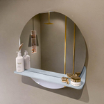 Mondiaz SPOT Badkamerspiegel - rond 60cm - spiegelplanchet - kleur Clay SW1235505