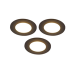 QAZQA Blanca Inbouwspot - set van 3 - 9x9cm - incl. LED - 3 staps dimbaar - IP44 - mat zwart SW1209738