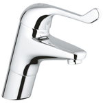 GROHE Euroeco Special veiligheids wastafelkraan hoog met hendel 12cm gladde body chroom 0437506