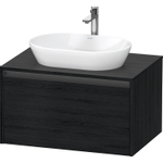 Duravit Ketho 2 wastafelonderbouwkast incl. consoleplaat met 1 lade 80x55x45.9cm met handgreep antraciet eiken zwart mat SW772842
