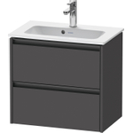Duravit Ketho 2 wastafelonderbouwkast met 2 laden 61x39x54.9cm met grepen antraciet grafiet mat SW772998