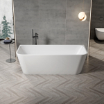 ZEZA Grand half vrijstaand bad - 180x80x58cm - met afvoer - acryl - glans wit SW1030591