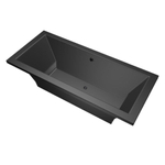 Xenz Society ligbad - 170x75cm - met overloop - zonder afvoer - Acryl Ebony mat SW102907