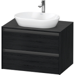 Duravit Ketho 2 wastafelonderbouwkast incl. consoleplaat met 2 laden 80x55x56.8cm met handgrepen antraciet eiken zwart mat SW771915