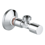 GROHE hoekstopkraan buitendraad met teflon dichtingsring 1/2 x1/2 met metalen greep chroom SW32006