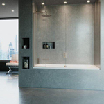 Crosswater Optix 10 Badwand - 90x150cm - links - geborsteld RVS SW876271