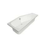 Xenz Lagoon compact ligbad - 170x75cm - met overloop - zonder afvoer - Hoekopstelling rechts - Acryl Edelweiss mat SW102980