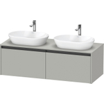 Duravit Ketho 2 wastafelonderbouwkast incl. consoleplaat met 2 laden voor dubbele waskommen 140x55x45.9cm met handgrepen antraciet betongrijs mat SW772201