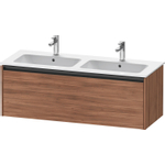 Duravit Ketho 2 wastafelonderbouwkast met 1 lade voor dubbele wastafel 128x48x44cm met greep antraciet noten mat SW773109